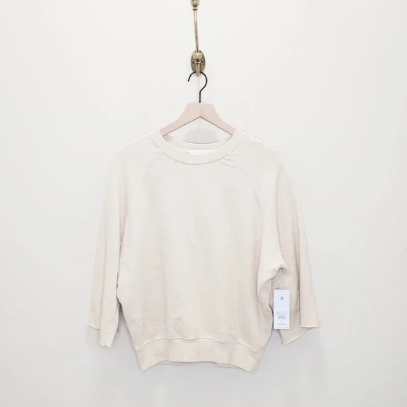Spiritual Gangster Maya Cut Off Sweatshirt in Beige Size M - Picture 3 of 6
